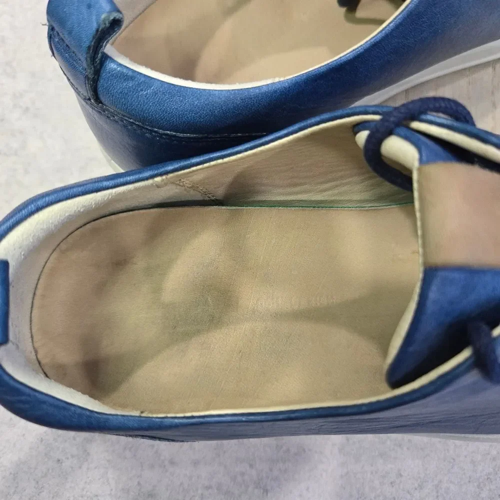 🐢 ECCO Soft 7 Men's Leather Sneaker. Blue Size 11. $170 new.